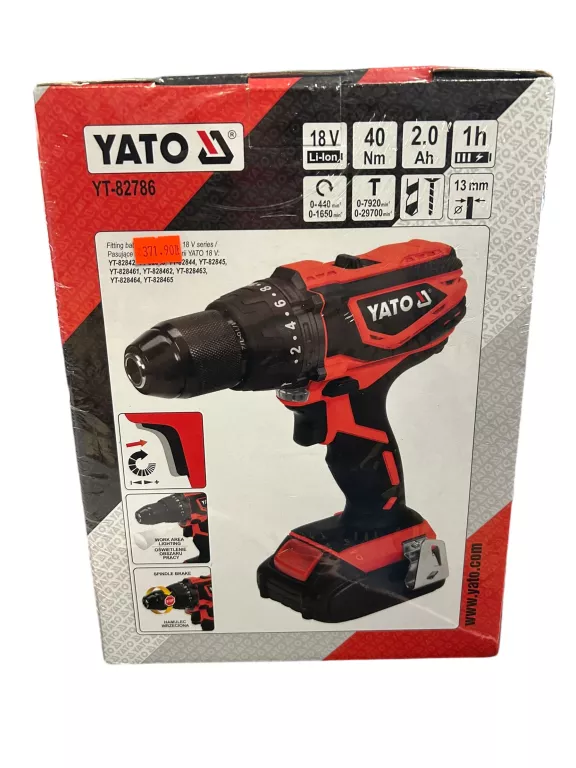 YATO WIERTARKO-WKRĘTARKA UDAR 18V 2AH ŁAD YT-82786