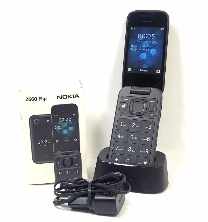 KLASYCZNY TELEFON KOMÓRKOWY NOKIA 2660 FLIP Z KLAPKĄ + STACJA ŁADOWANIA