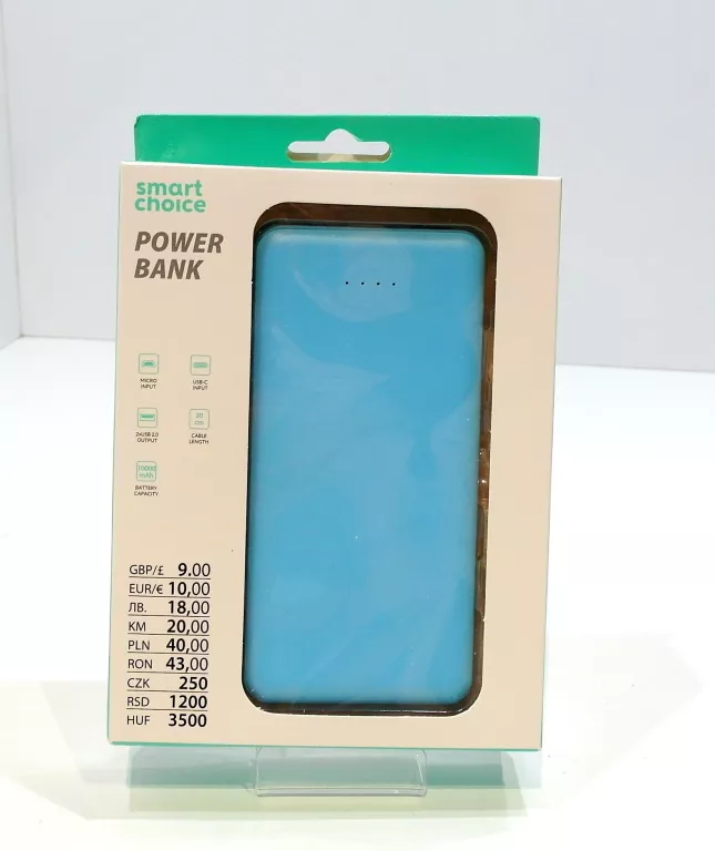 POWERBANK SMART CHOICE (NIEBIESKI) 10000 MAH