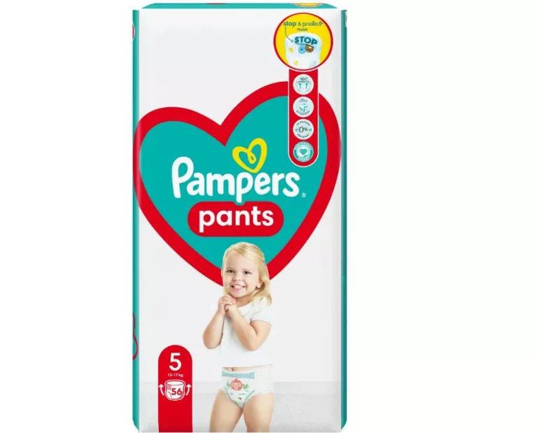 PIELUCHOMAJTKI PAMPERS PANTS ROZMIAR 5 12-17 KG 56 SZT.