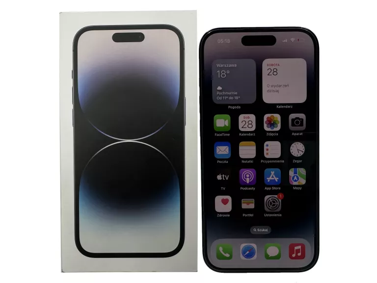 TELEFON APPLE IPHONE 14 PRO 128GB 6,21'' 48MPX SPACE BLACK 89% KONDYCJI