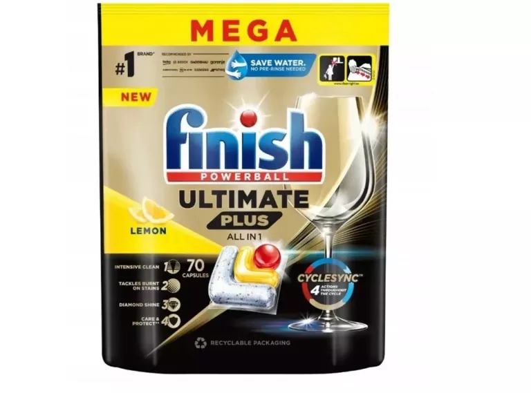 FINISH ULTIMATE PLUS ALLIN1 LEMON KAPSUŁKI DO ZMYWARKI 70 SZTUK MEGA