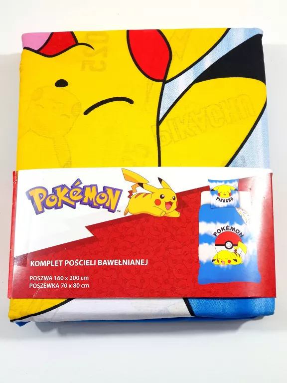 KOMPLET POŚCIELI BAWEŁNIANEJ POKEMON PIKACHU 160X200CM CARBOTEX