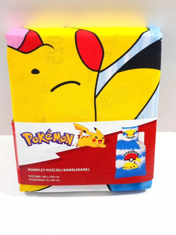 KOMPLET POŚCIELI BAWEŁNIANEJ POKEMON PIKACHU 160X200CM CARBOTEX