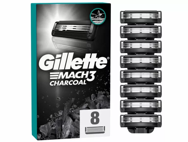 GILLETTE MACH3 CHARCOAL OSTRZA WYMIENNE DO MASZYNKI DLA MĘŻCZYZN 8 SZT