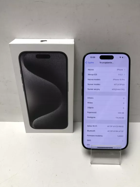 TELEFON IPHONE 15 PRO 128GB 100% BAT GW 22.05.2025