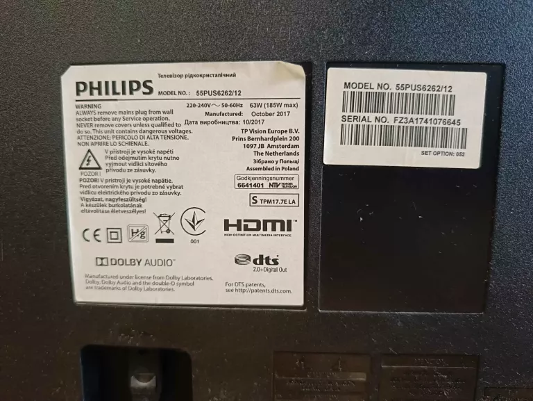 TELEWIZOR PHILIPS 55PUS6262/12 AMBILIGHT CZYT.OPIS