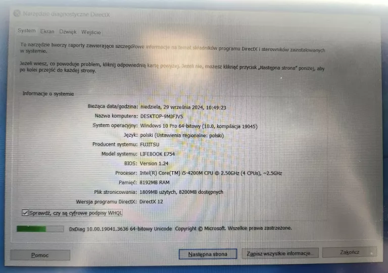 LAPTOP FUJITSU LIFEBOOK E754 I5
