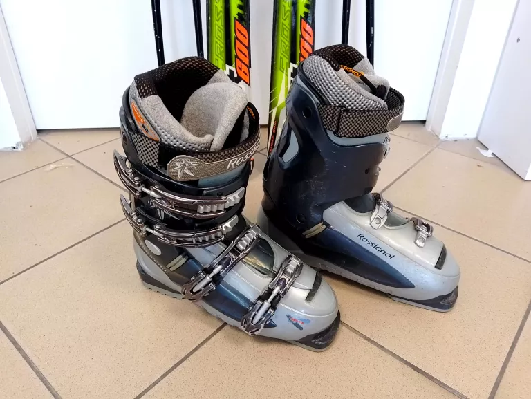 ZESTAW BUTY R37 KIJKI NARTY ROSSIGNOL154 XFIGHT 600