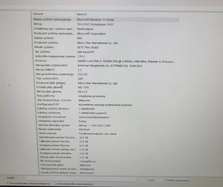 LAPTOP MSI GF75 THIN 10UEK