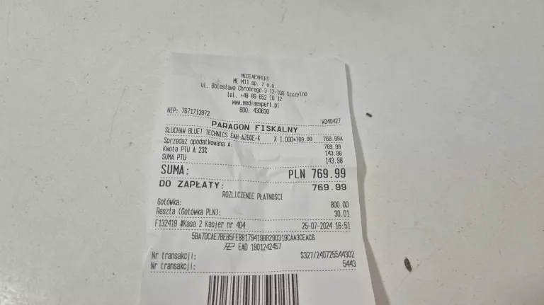 SŁUCHAWKI TECHNICS EAH-AZ60E-K GWARANCJA