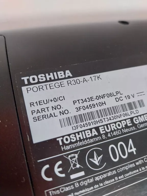 LAPTOP TOSHIBA PORTEGE R30-A HD | I3-4000M