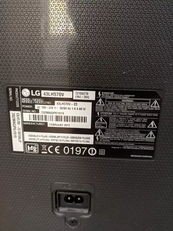 TELEWIZOR LG 43LH570V