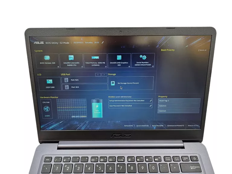 LAPTOP ASUS VIVOBOOK E406M INTEL N4000 4GB 14" OPIS!