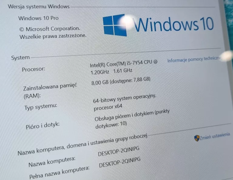 LAPTOP HP PRO X2 612 G2/RYSIK/ZASILACZ 8GBRAM