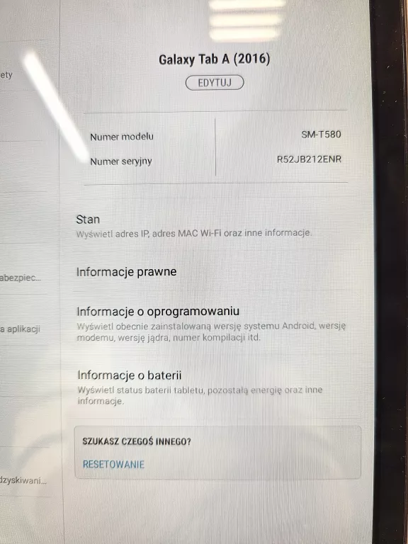 TABLET SAMSUNG GALAXY TAB A (2016) + ETUI