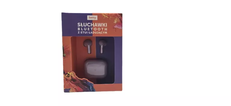SŁUCHAWKI BEZPRZEWODOWE SETTY BLUETOOTH Z ETUI ŁADUJĄCYM FIOLETOWE