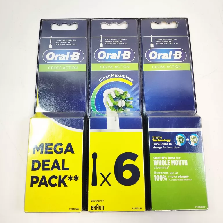 ORAL-B CROSSACTION KOŃCÓWKI WYMIENNE DO SZCZOTECZEK OPAKOWANIE 6 SZT