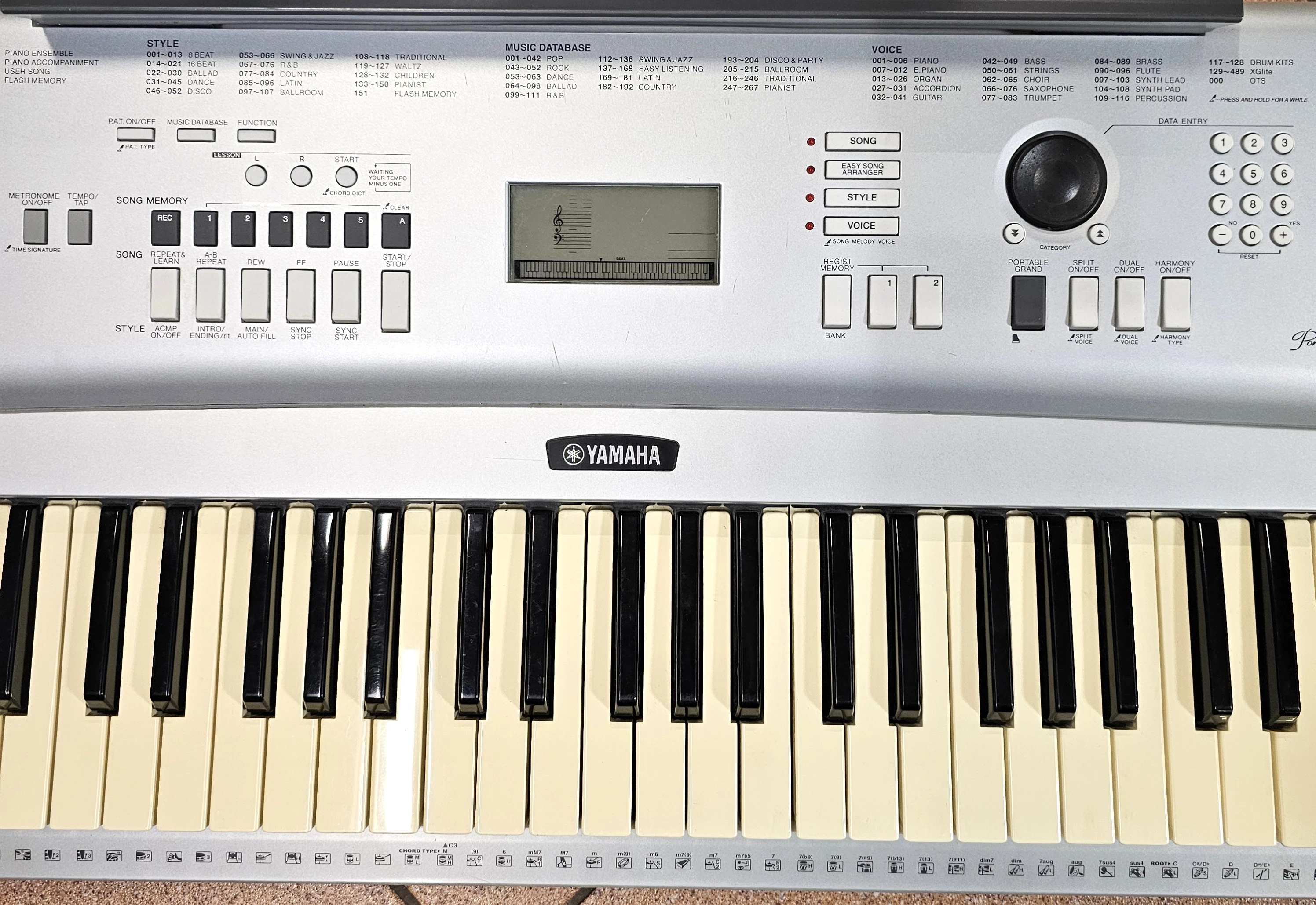 keyboard-yamaha-dgx-220-stojak-zasilacz-instrukcja-model-psr-e373