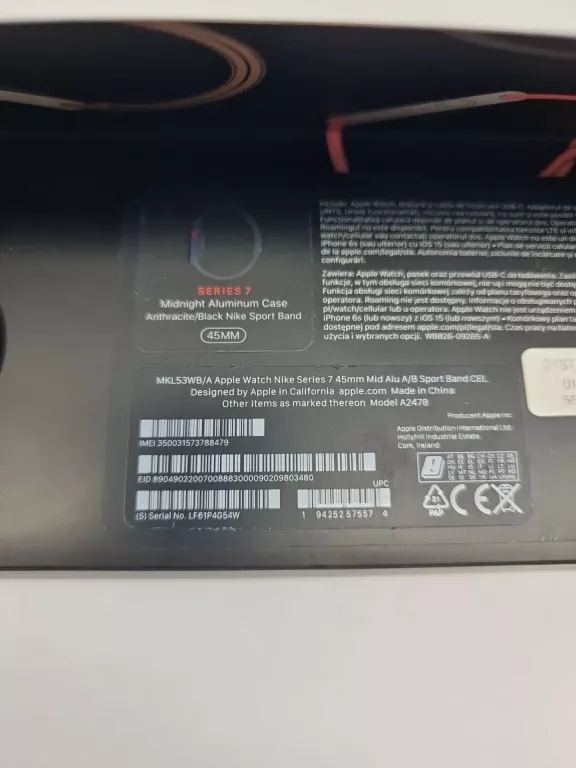APPLE WATCH NIKE SERIES 7 45MM GPS + CELLULAR 99%