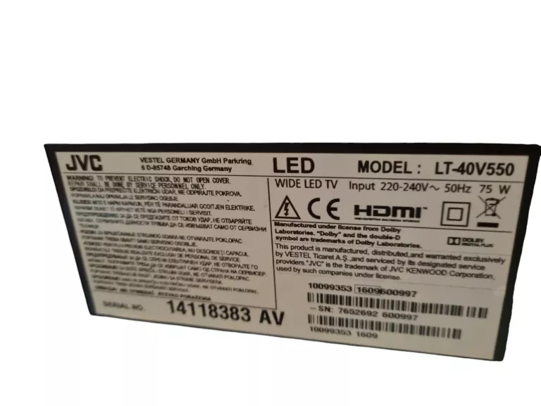 TV JVC LT-40V550! 40 CL! FULL HD!