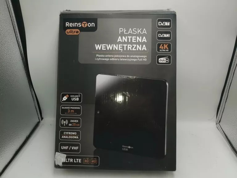 ANTENA WEWNĘTRZNA REINSTON ULTRA PŁASKA DVB-T2 EAN004 KOMPLET
