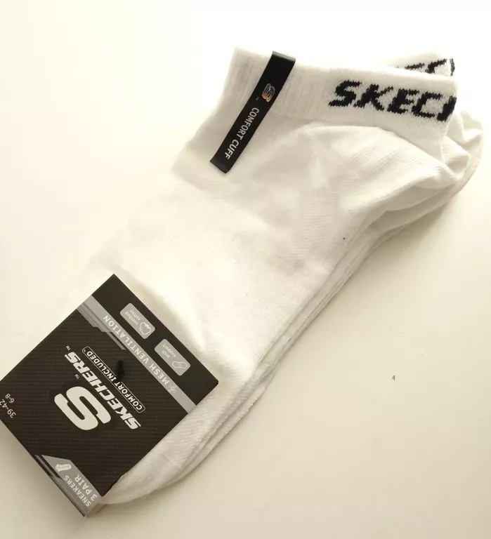 SKARPETKI MĘSKIE SKECHERS SK-SK43022-1000 MESH VENTILATION 3P BIAŁE