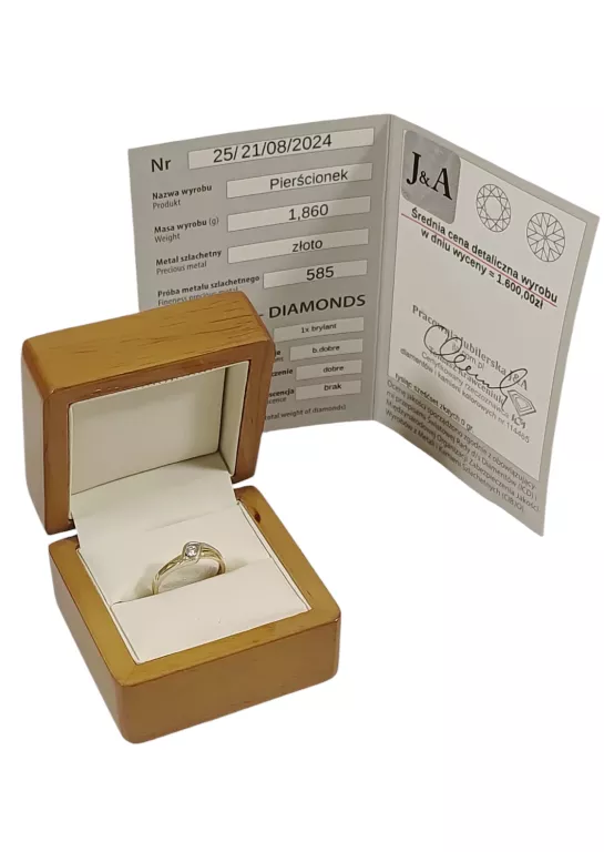 PIERŚCIONEK Z BRYLANTEM PR585 1,87G R13 0,10CT