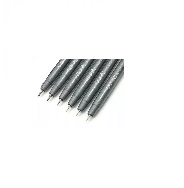 COPIC MULTILINER ZESTAW 6 GRUBOŚCI SET A-2 CZERŃ