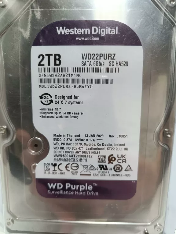 DYSK DO REJESTRATORA WESTERN DIGITAL WD PURPLE 2TB