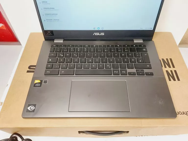 LAPTOP ASUS CM1402CM2 CHROMEBOOK 180 STOPNI + ZASILACZ, PUDEŁKO