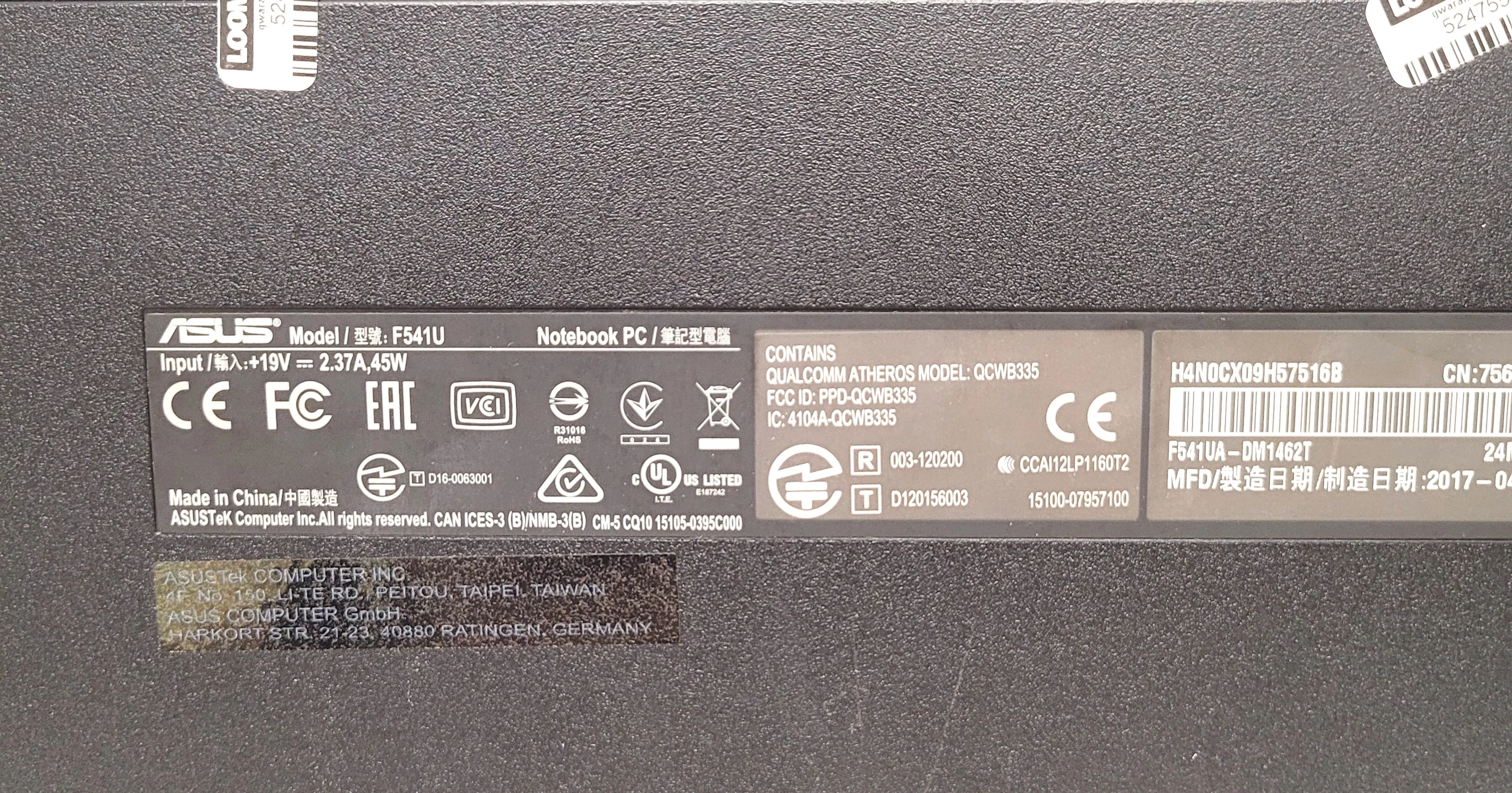 laptop-asus-f541u-4128gb-uszkodzony-seria-procesora-intel-core-i3