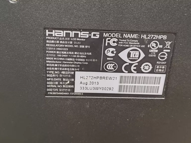 MONITOR HDMI HANNSG HL272HPB 27 CALI FHD IPS