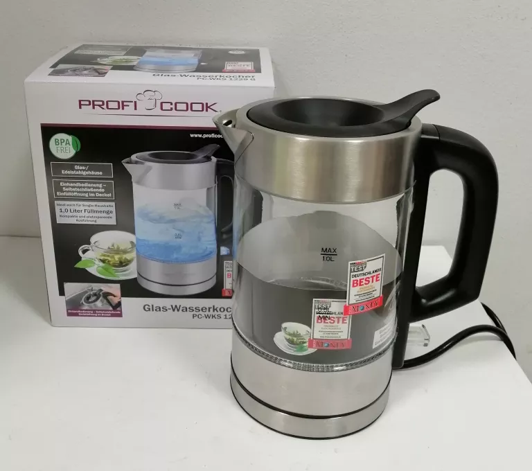 CZAJNIK ELEKTRYCZNY SZKLANY 1.0 L PROFICOOK PC-WKS 1229 G