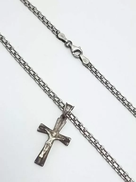 SREBRNY ŁAŃCUSZEK Z WISIORKIEM PR925 - 8,05G - 45CM/3MM