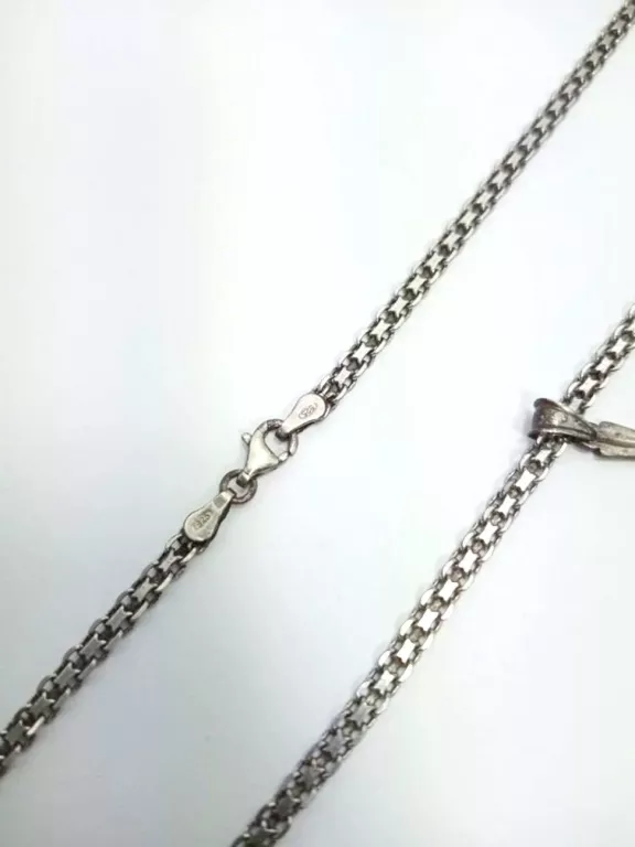 SREBRNY ŁAŃCUSZEK Z WISIORKIEM PR925 - 8,05G - 45CM/3MM