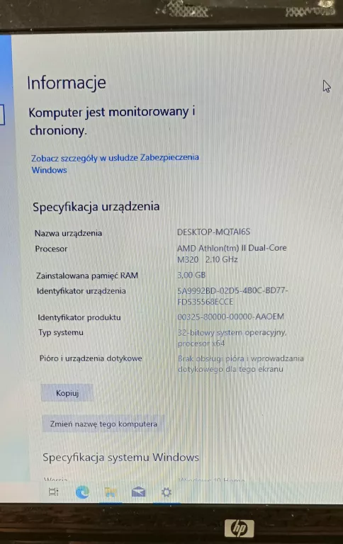 LAPTOP HP PAVILION DV6 ŁADOWARKA