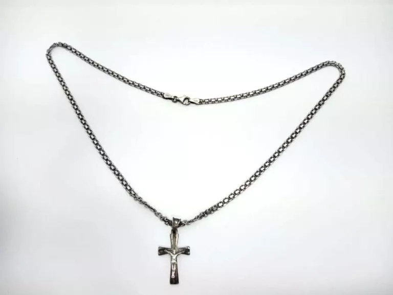 SREBRNY ŁAŃCUSZEK Z WISIORKIEM PR925 - 8,05G - 45CM/3MM