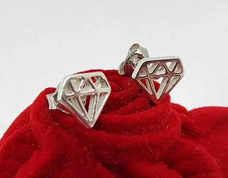 SREBRNE KOLCZYKI DIAMENCIKI P.925 SZTYFT