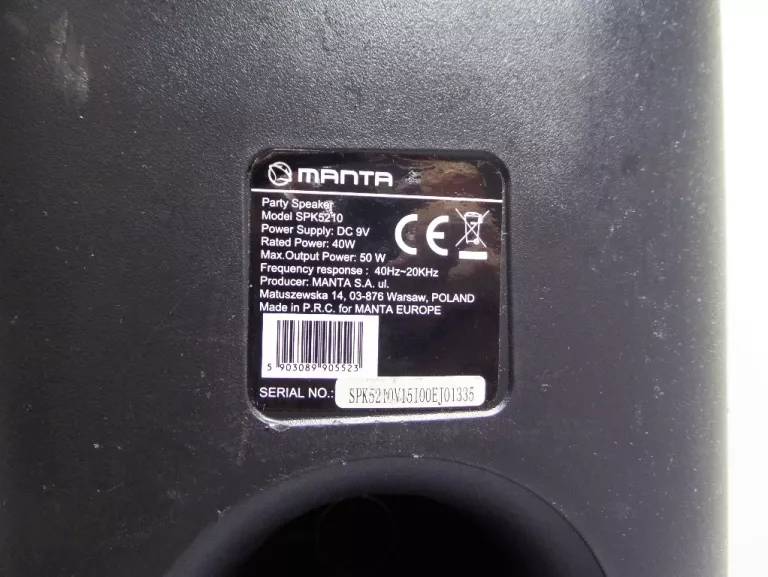 GŁOŚNIK MANTA SPK 5210 * CZYTAJ OPIS