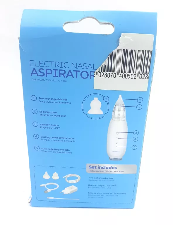 CANPOL BABIES ELEKTRYCZNY ASPIRATOR DO NOSA EASY NATURAL