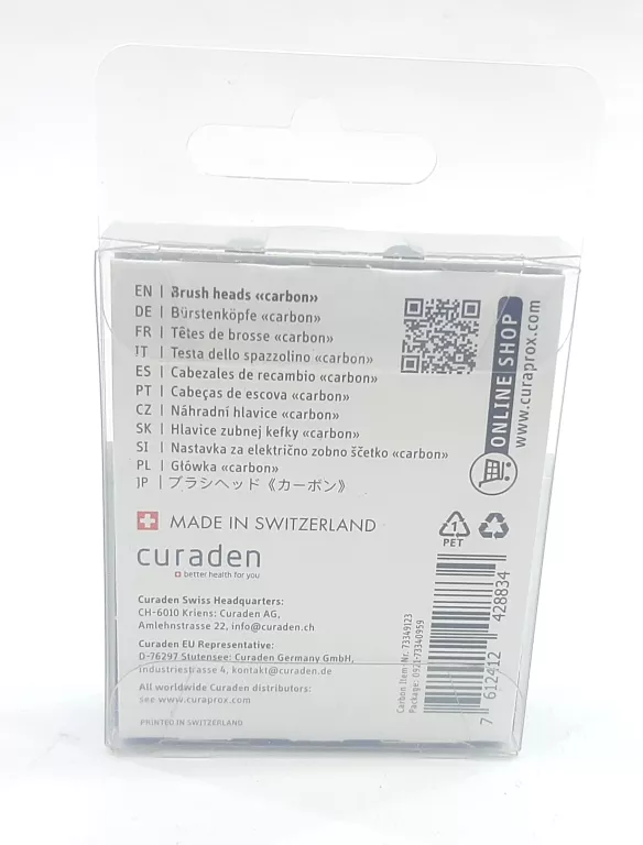CURAPROX, BLACK IS WHITE, HYDROSONIC CARBON, GŁÓWKI WĘGLOWE, 2 SZTUKI