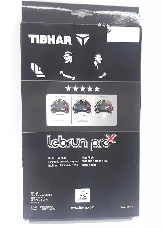 RAKIETKA DO TENISA STOŁOWEGO CLUB TIBHAR LEBRUN PRO X5