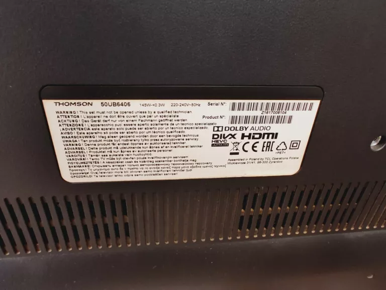 TELEWIZOR THOMSON 50UB6406