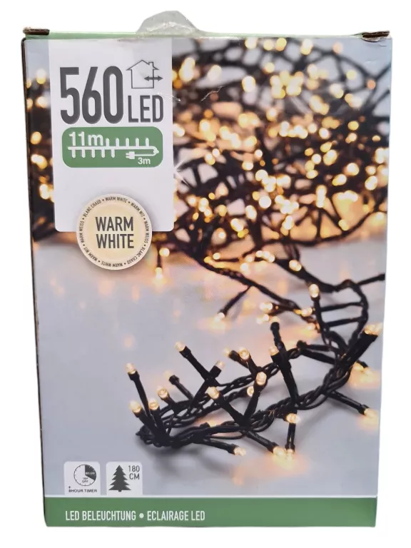 ŚWIATEŁKA CHOINKOWE 560 LED WARM WHITE 11M