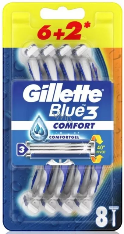 MASZYNKI JEDNORAZOWE DO GOLENIA GILLETTE BLUE 3 COMFORT 8 SZTUK