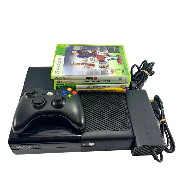 KONSOLA MICROSOFT XBOX 360 E 500 GB CZARNY 4 GRY