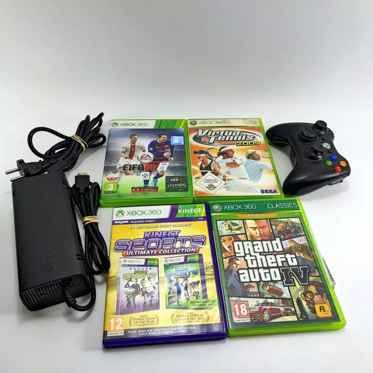 KONSOLA MICROSOFT XBOX 360 E 500 GB CZARNY 4 GRY