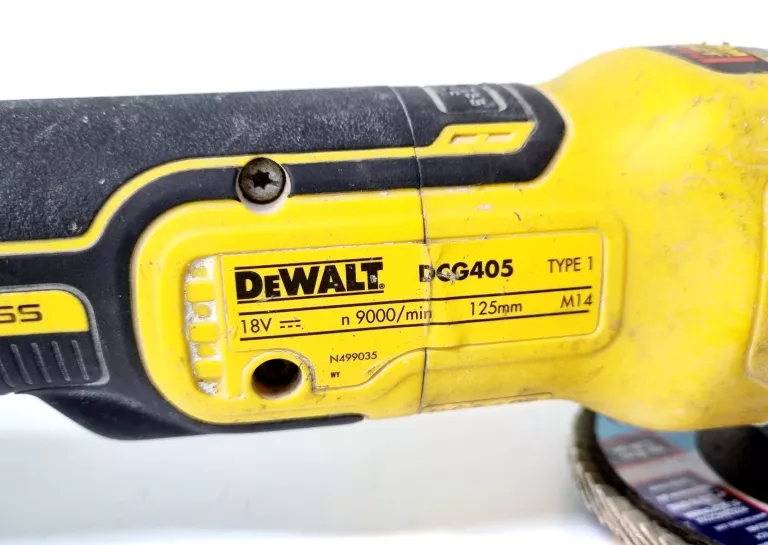 SZLIFIERKA KĄTOWA DEWALT DCG405 18V AKU 5.0AH+ 2AH Z ŁADOWARKĄ