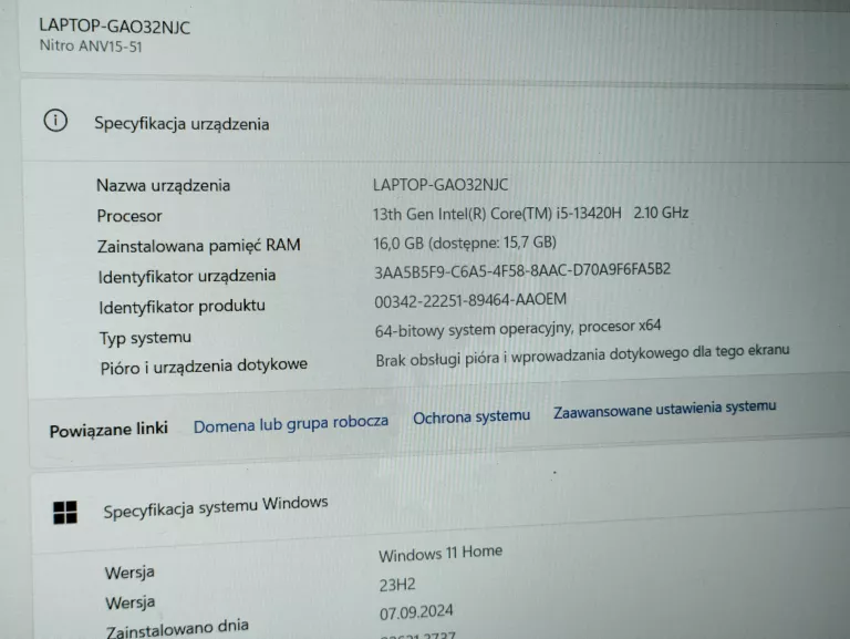 LAPTOP ACER NITRO V15